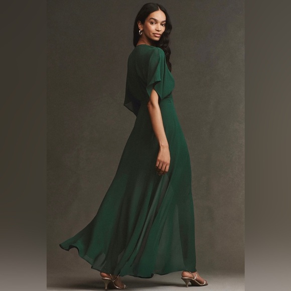 Reformation Winslow Emerald Green Holiday Maxi Dress NWT XS - Picture 2 of 9